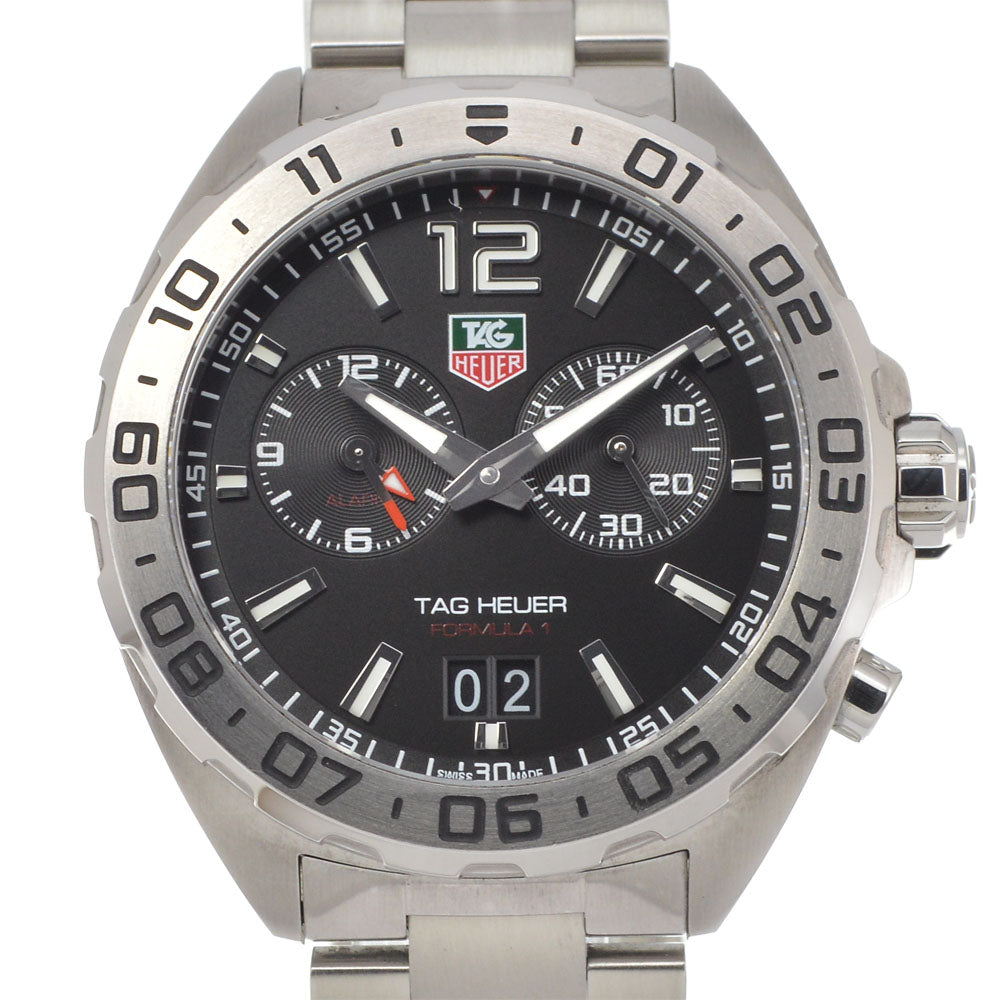 with paper TAG HEUER Formula 1 WAZ111A.BA0875 alarm grand date black Dial Quartz Men's
 Watch K#145375