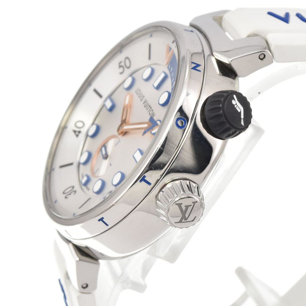 with paper LOUIS VUITTON Tambour Street Diver Pacific White QA124Z Silver Dial Quartz Unisex
 Watch M#145400