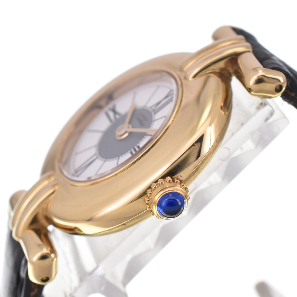 with paper CARTIER Must-Collize W1004354 SV925 (Gold Plated) / Leather white Dial Quartz Ladies
 Watch L#145418