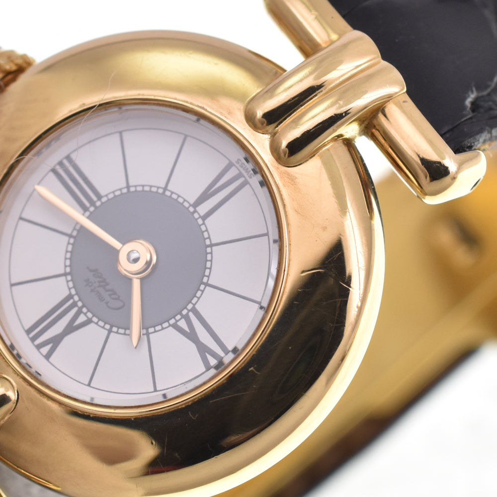 with paper CARTIER Must-Collize W1004354 SV925 (Gold Plated) / Leather white Dial Quartz Ladies
 Watch L#145418