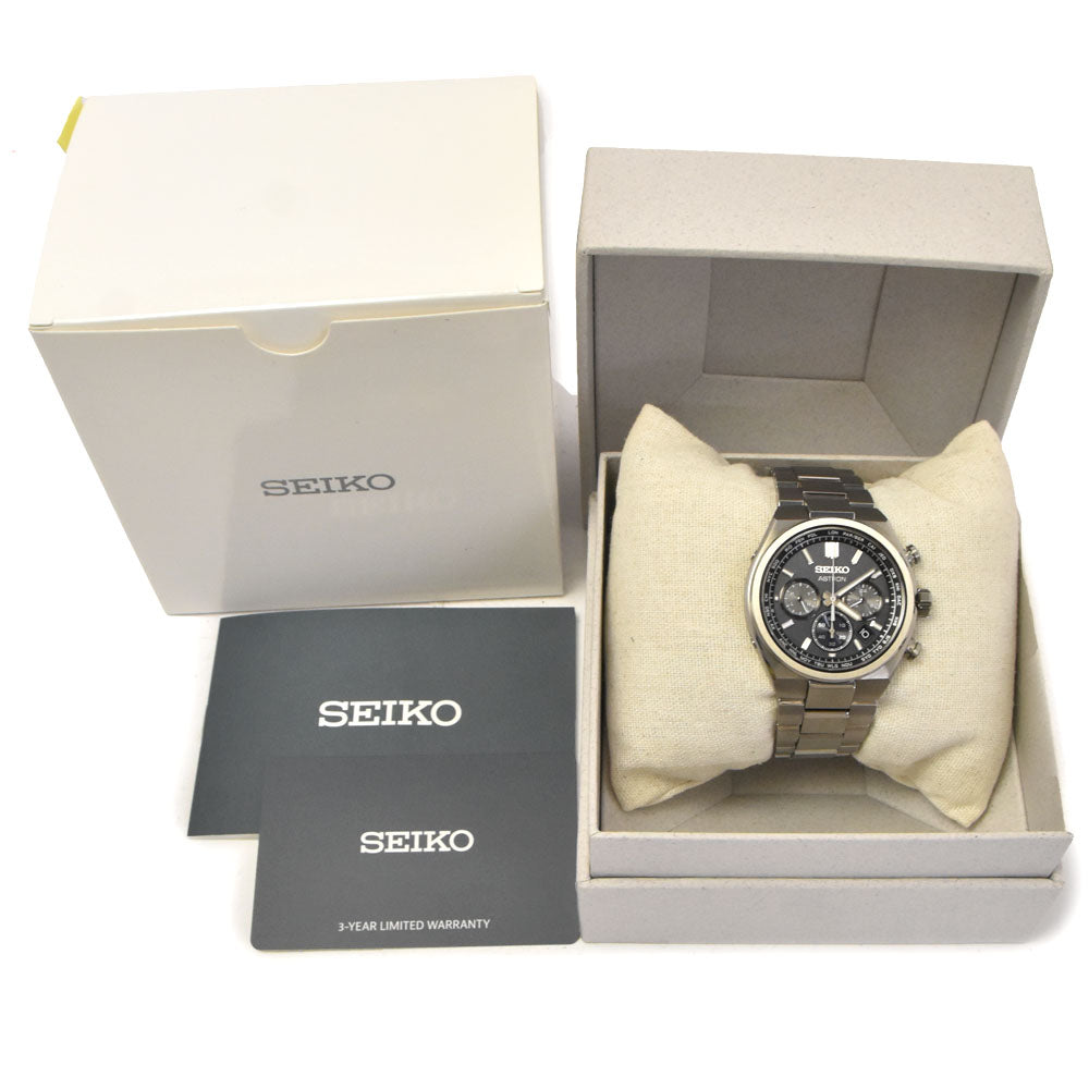with paper SEIKO Astron Nexter SBXY097/8B92-0BE0 black Dial Radio Sync Solar Men's
 Watch M#145425