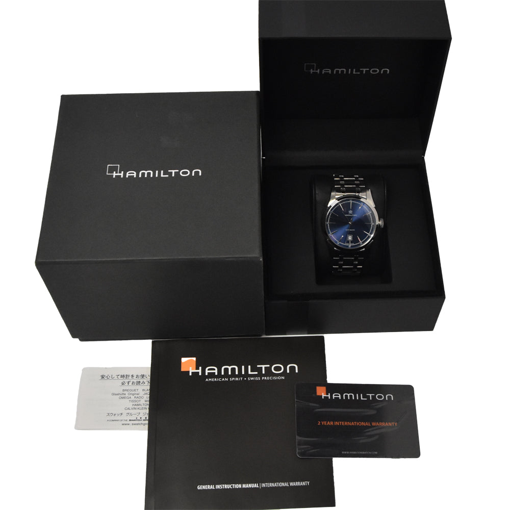 with paper HAMILTON Spirit of Liverdy H424151 Date blue Dial Automatic Men's
 Watch N#145427