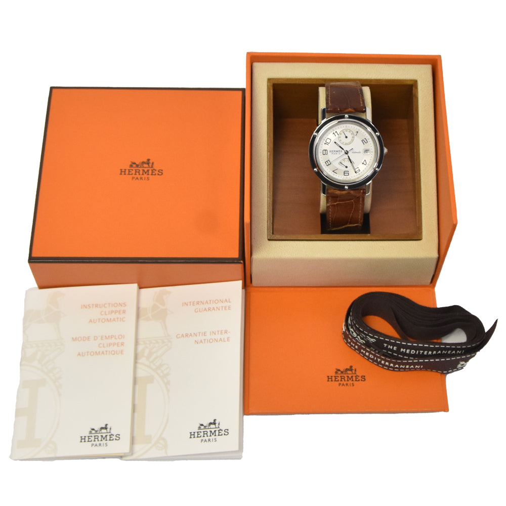 with paper HERMES Clipper CL2.810 white Dial Automatic Men's
 Watch K#145429