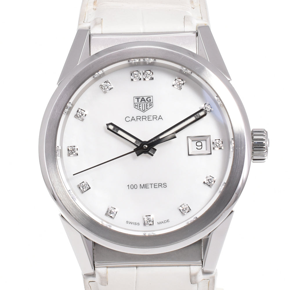 with paper TAG HEUER Carrera WBG1312 13P Diamond White shell Dial Quartz Unisex
 Watch L#145465