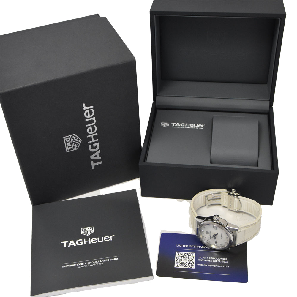 with paper TAG HEUER Carrera WBG1312 13P Diamond White shell Dial Quartz Unisex
 Watch □#145465