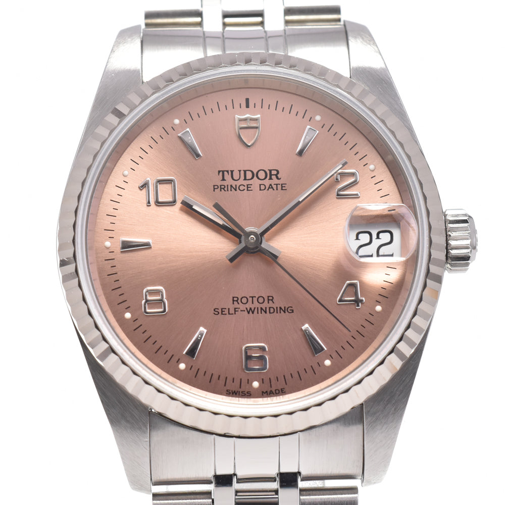 with paper TUDOR Prince Date 72034 pink Dial Automatic Men's
 Watch L#145467