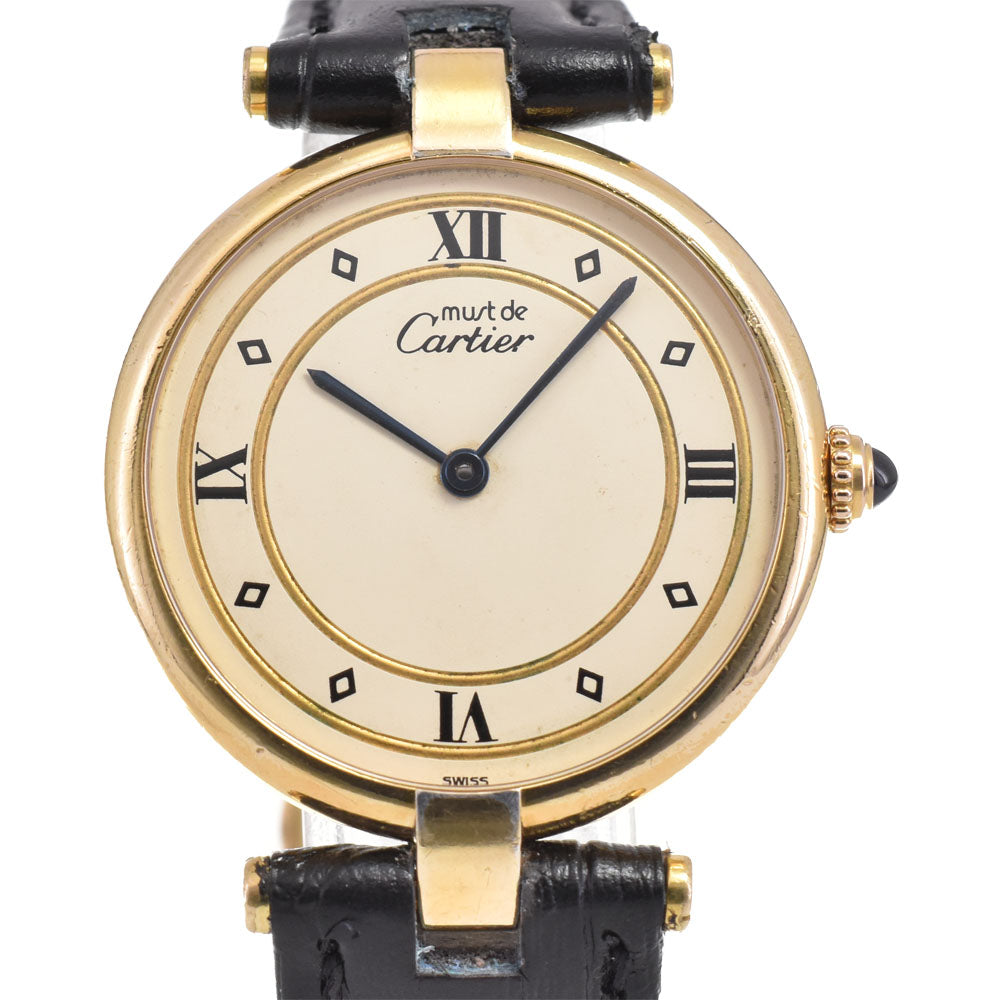 CARTIER Mast VLC LM W1000100 Ivory Dial Quartz Ladies
 Watch M#145520