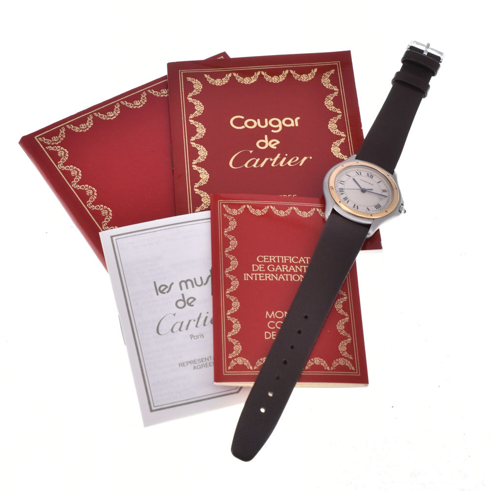 with paper CARTIER PANTHERE Cougar LM W350068A Date Ivory Dial Quartz Unisex
 Watch M#145521