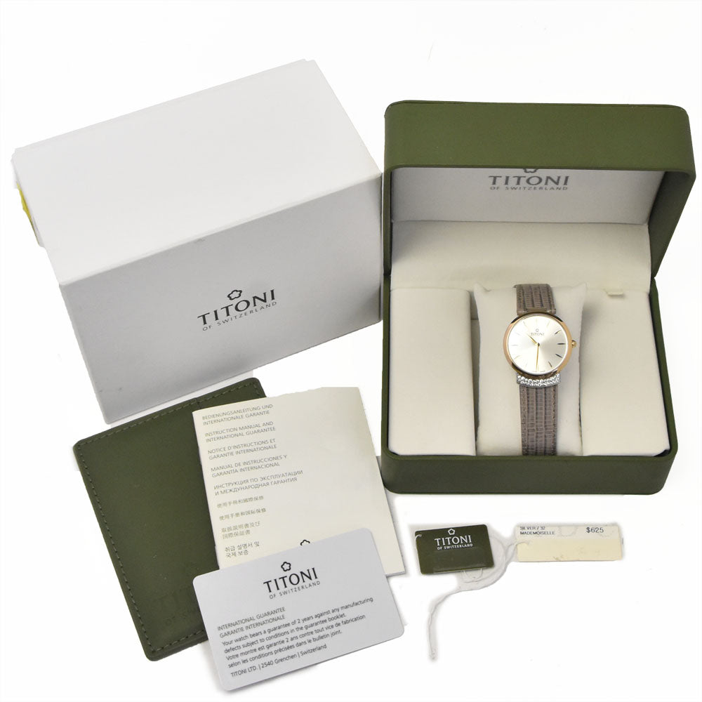 with paper TITONI MADEMOISELLE TQ42912 Silver Dial Quartz Ladies
 Watch N#145532
