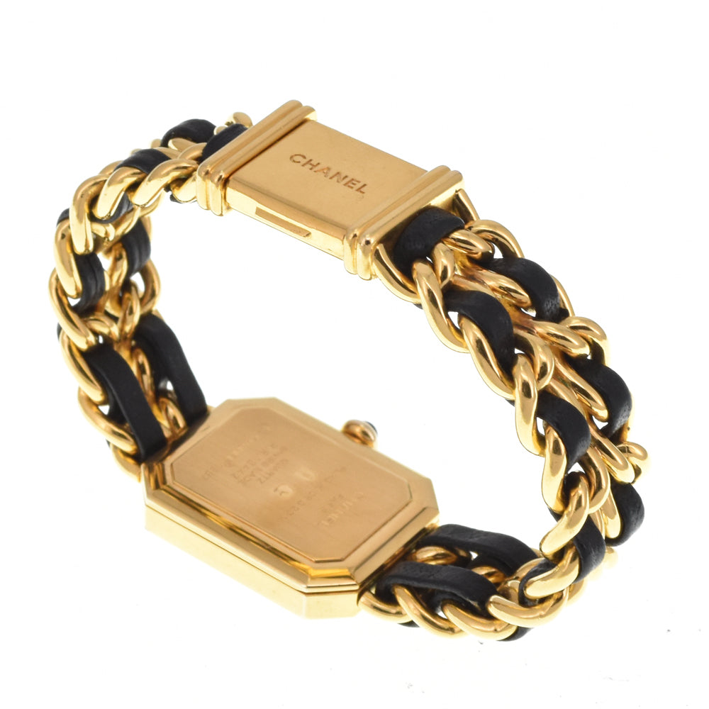 CHANEL Premiere H0001 Gold Plated / Leather black Dial Quartz Ladies
 Watch M#145533