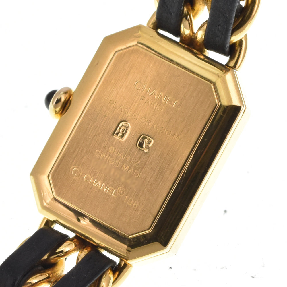 CHANEL Premiere H0001 Gold Plated / Leather black Dial Quartz Ladies
 Watch M#145533
