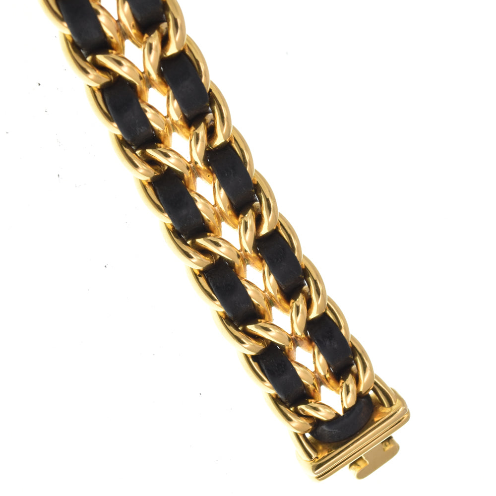 CHANEL Premiere H0001 Gold Plated / Leather black Dial Quartz Ladies
 Watch M#145533