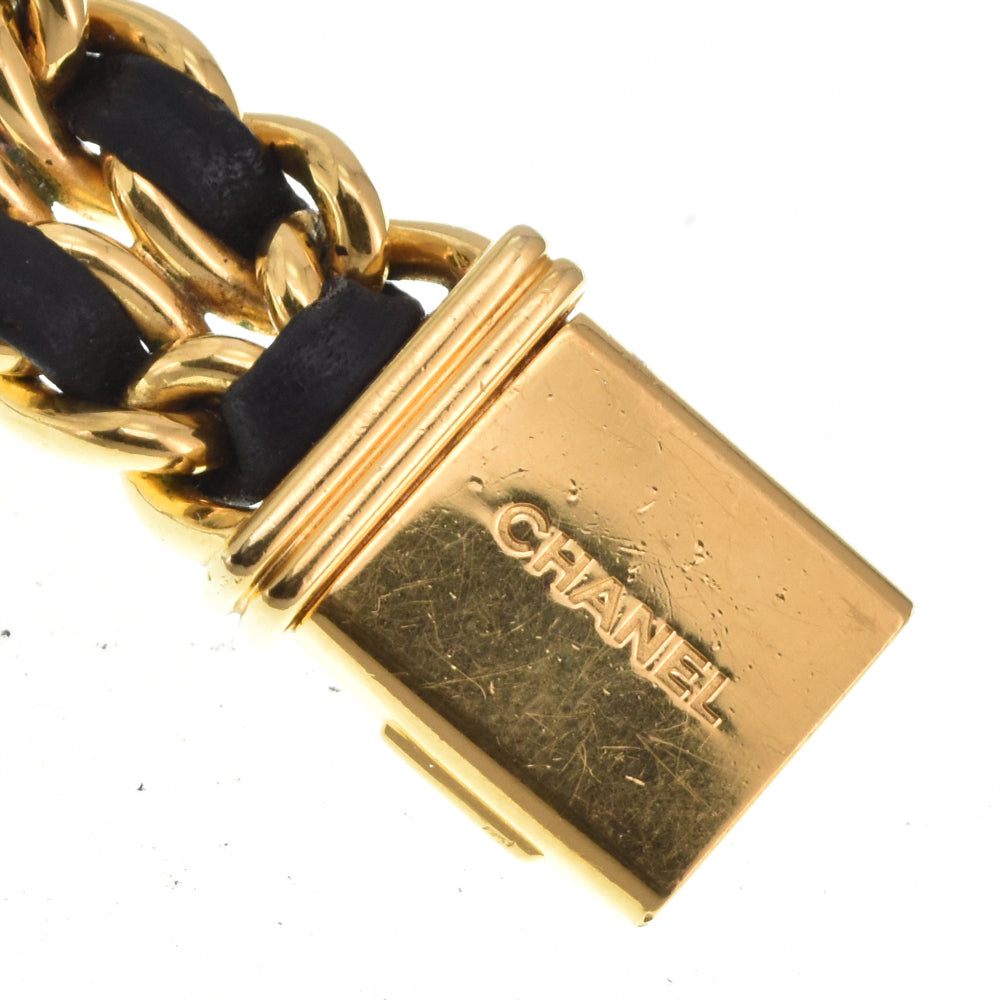CHANEL Premiere H0001 Gold Plated / Leather black Dial Quartz Ladies
 Watch M#145533
