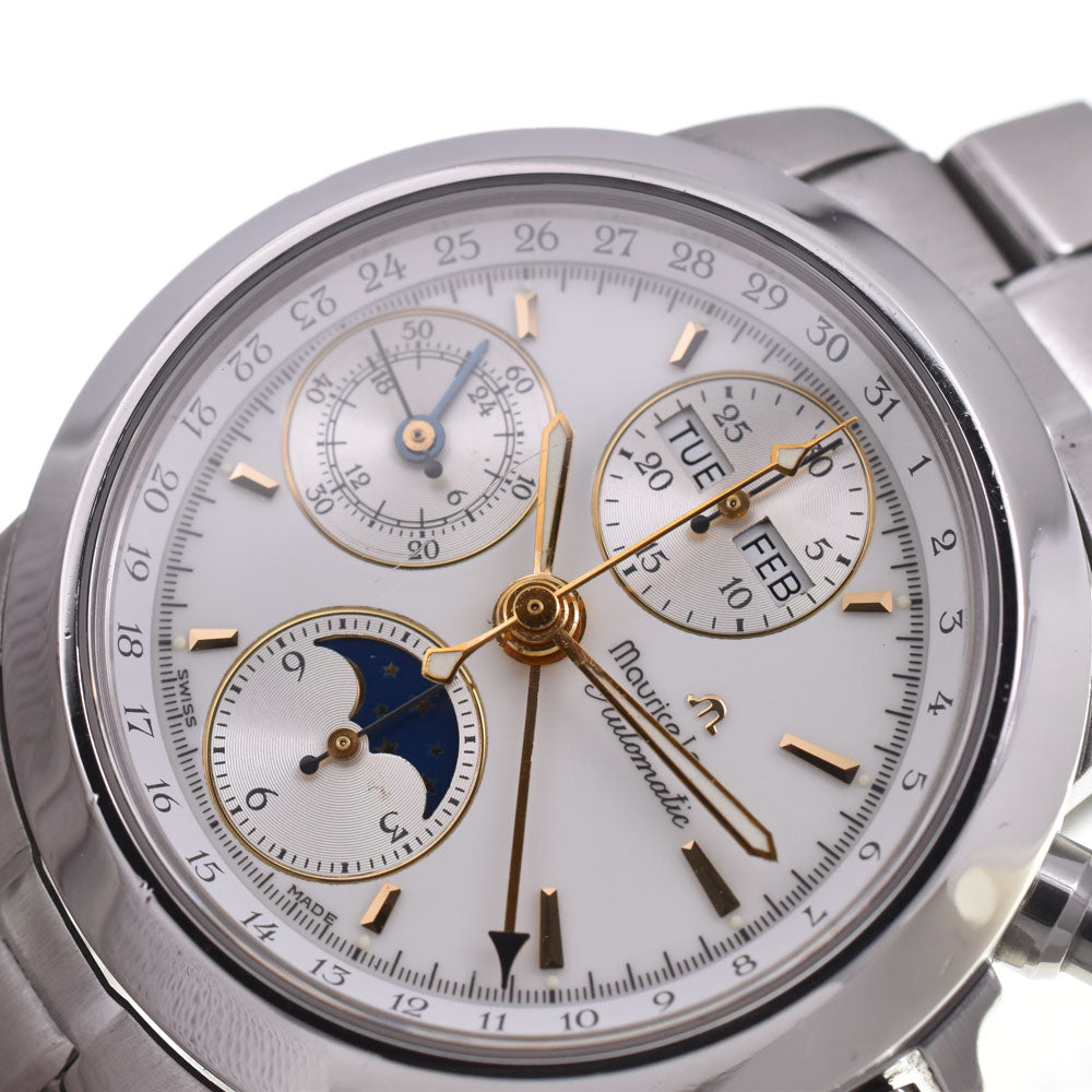 with paper MAURICE LACROIX Kroneo 02736-6721 Chronograph Triple calendar Silver / Gold Dial Automatic Men's
 Watch N#145539