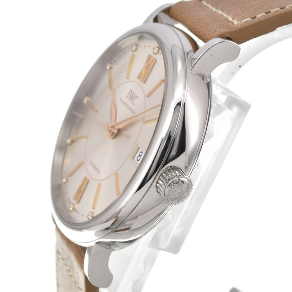 with paper IWC SCHAFFHAUSEN Portofino Automatic 37 IW458101 12P diamond date Silver Dial Automatic Men's
 Watch M#145540