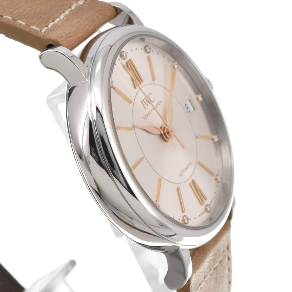 with paper IWC SCHAFFHAUSEN Portofino Automatic 37 IW458101 12P diamond date Silver Dial Automatic Men's
 Watch M#145540