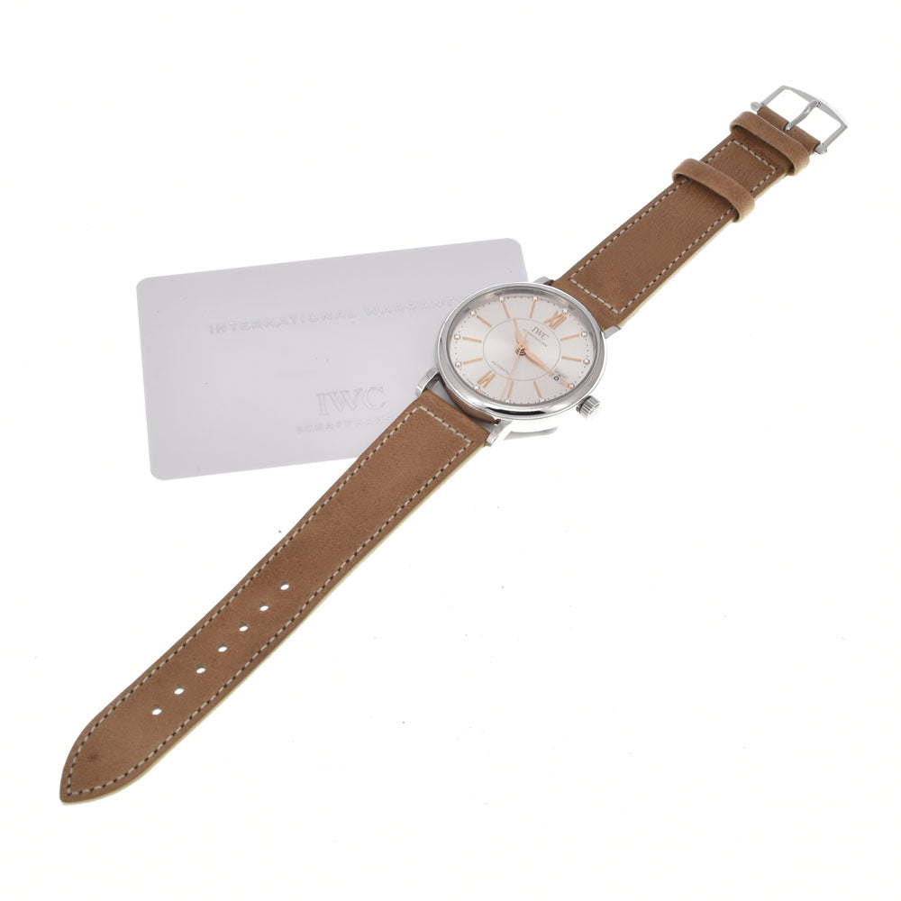 with paper IWC SCHAFFHAUSEN Portofino Automatic 37 IW458101 12P diamond date Silver Dial Automatic Men's
 Watch M#145540