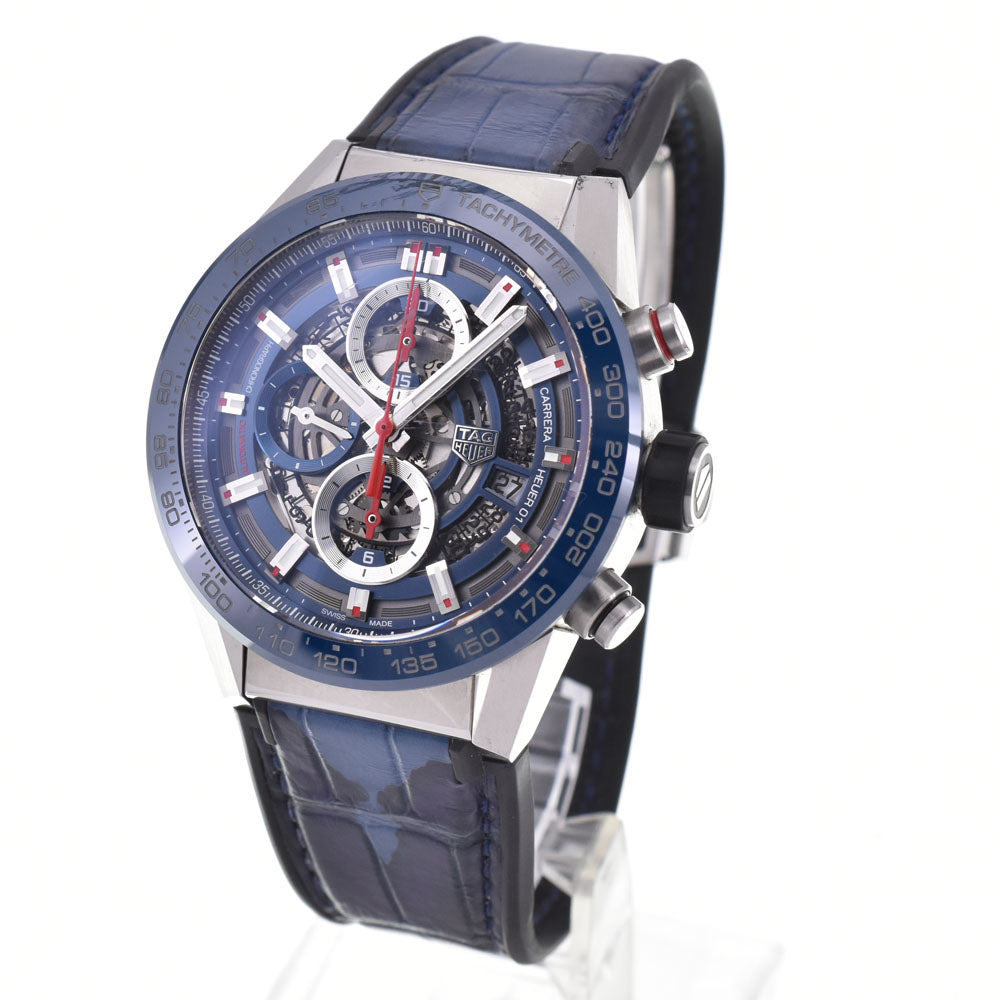with paper TAG HEUER Carrera CAR201T Chronograph blue Dial Automatic Men's
 Watch O#145545