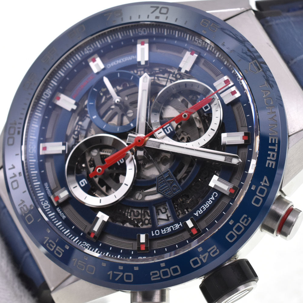 with paper TAG HEUER Carrera CAR201T Chronograph blue Dial Automatic Men's
 Watch O#145545