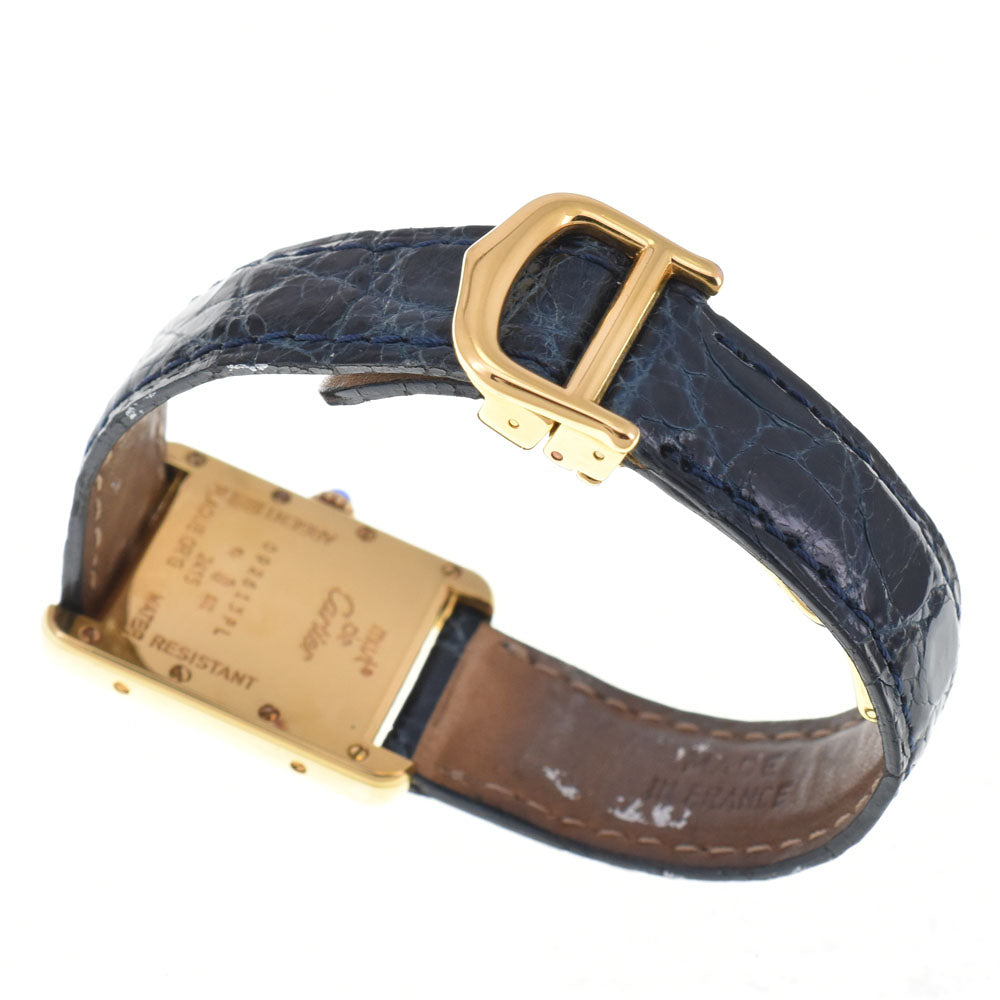 with paper CARTIER Must tank W1013854 SV925 (Gold Plated) / Leather White / Silver Dial Quartz Ladies
 Watch M#145553