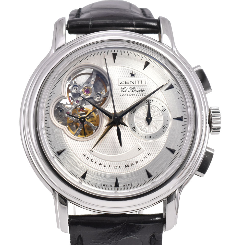 with paper ZENITH Chronomaster T Open 03.0240.4021/02.C495 see-through back Silver Dial Automatic Men's
 Watch M#145561
