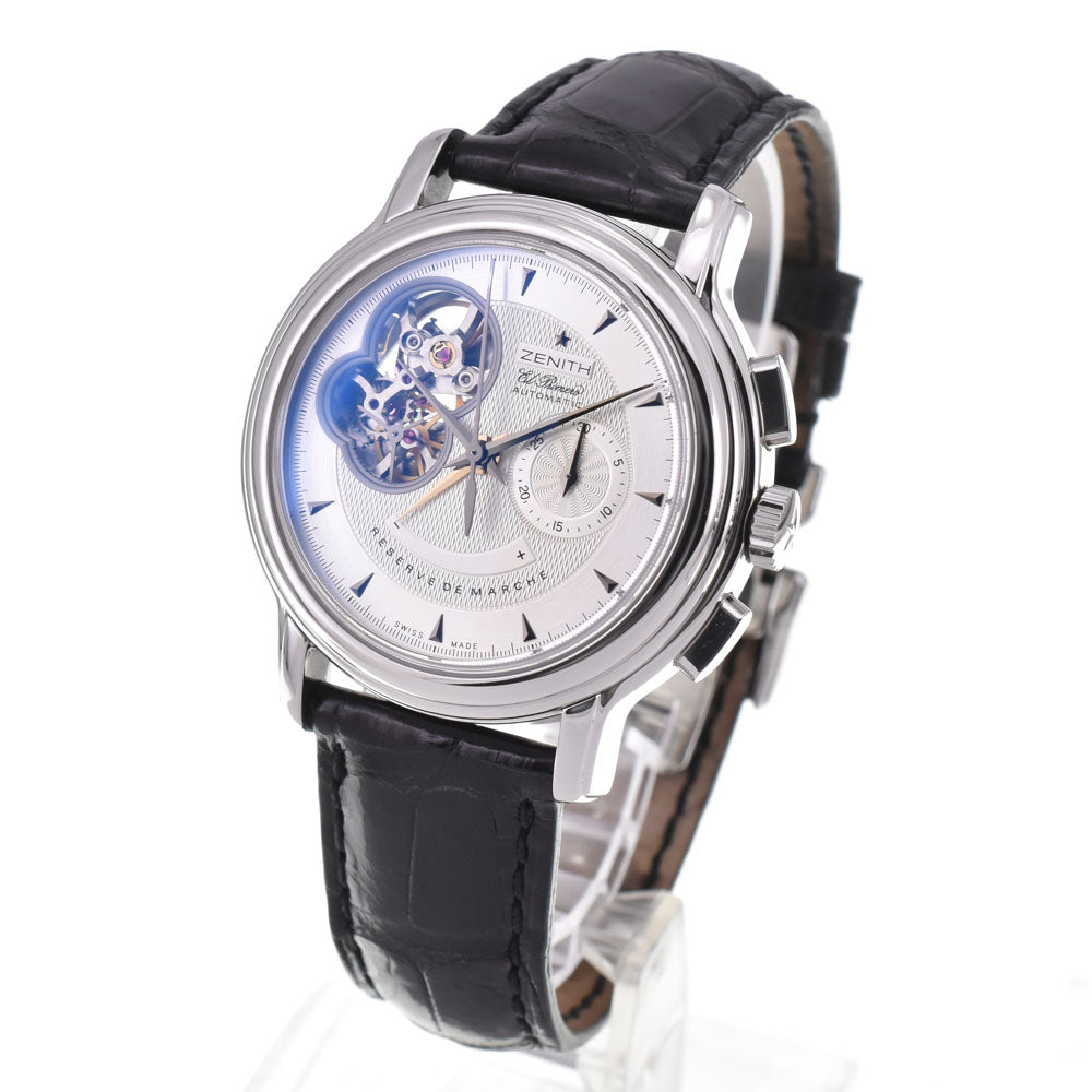 with paper ZENITH Chronomaster T Open 03.0240.4021/02.C495 see-through back Silver Dial Automatic Men's
 Watch M#145561