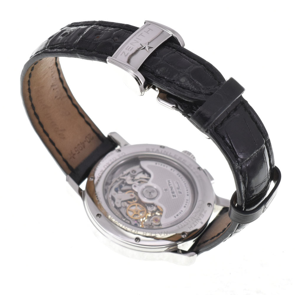 with paper ZENITH Chronomaster T Open 03.0240.4021/02.C495 see-through back Silver Dial Automatic Men's
 Watch M#145561