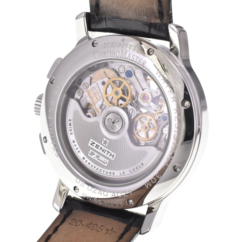 with paper ZENITH Chronomaster T Open 03.0240.4021/02.C495 see-through back Silver Dial Automatic Men's
 Watch M#145561
