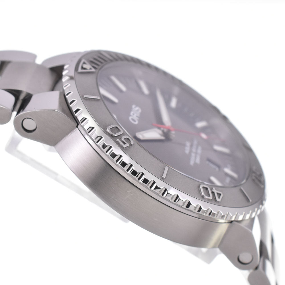 with paper ORIS Aquis Date Relief 01 733 7730 4153 gray Dial Automatic Men's
 Watch M#145563