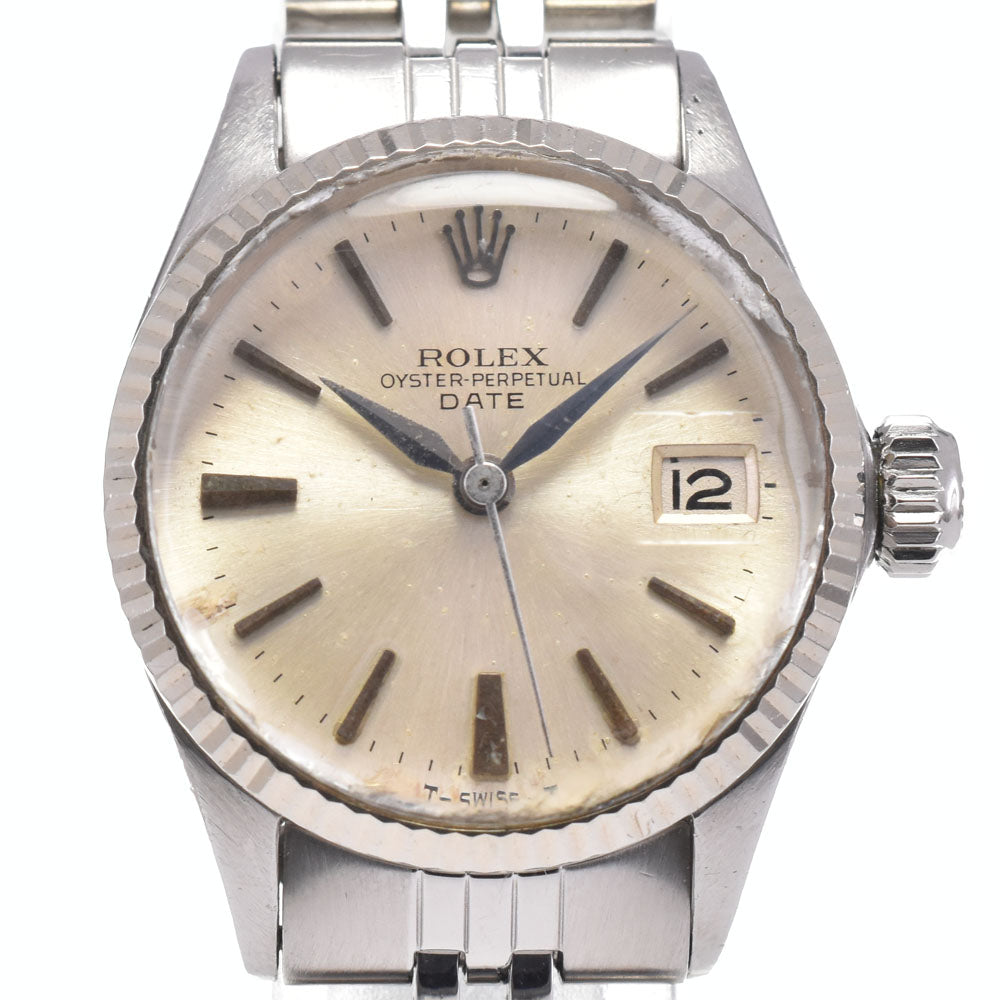 ROLEX Oyster Perpetual Date 6517 vintage Cal.1160 Silver Dial Automatic Ladies
 Watch M#145604