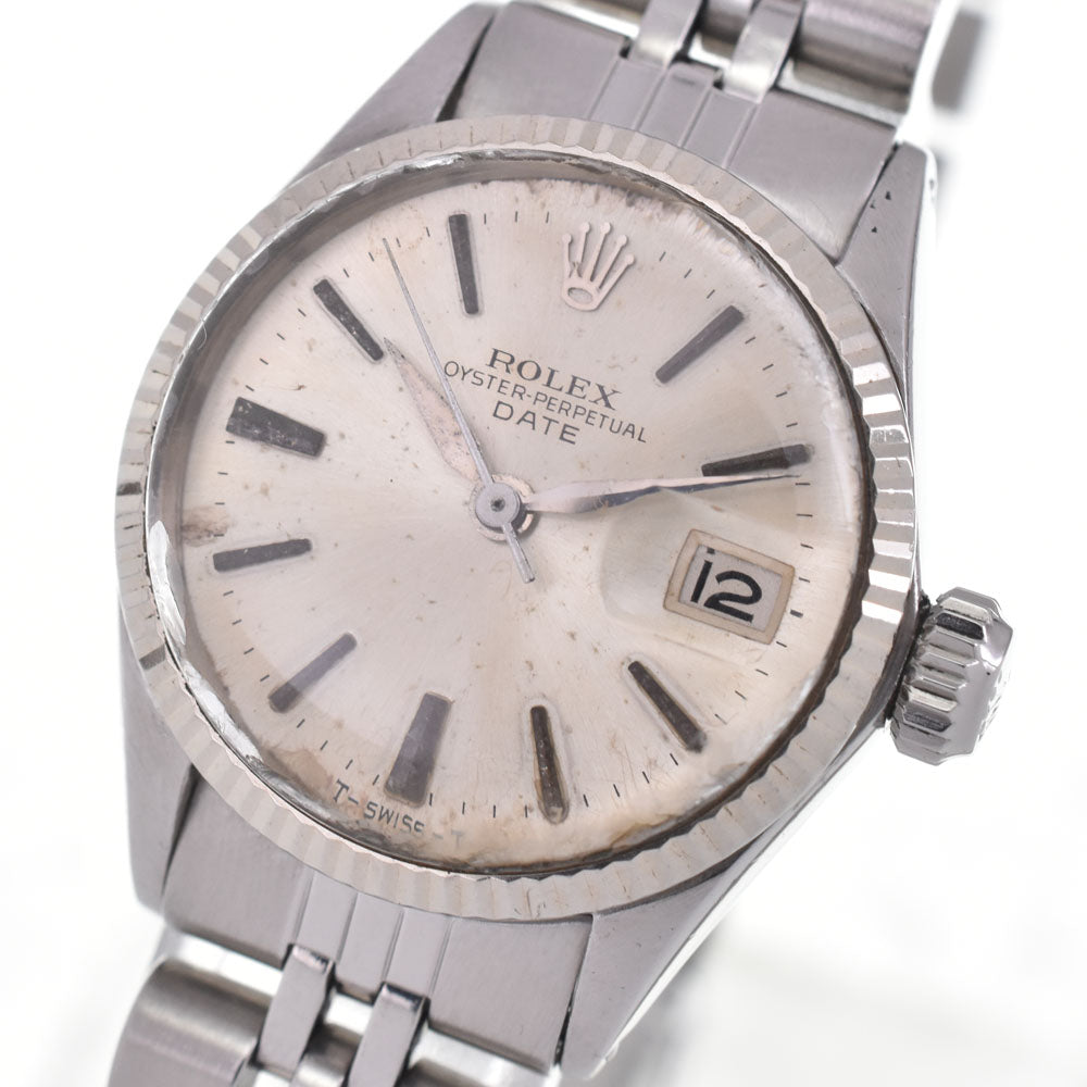 ROLEX Oyster Perpetual Date 6517 vintage Cal.1160 Silver Dial Automatic Ladies
 Watch M#145604