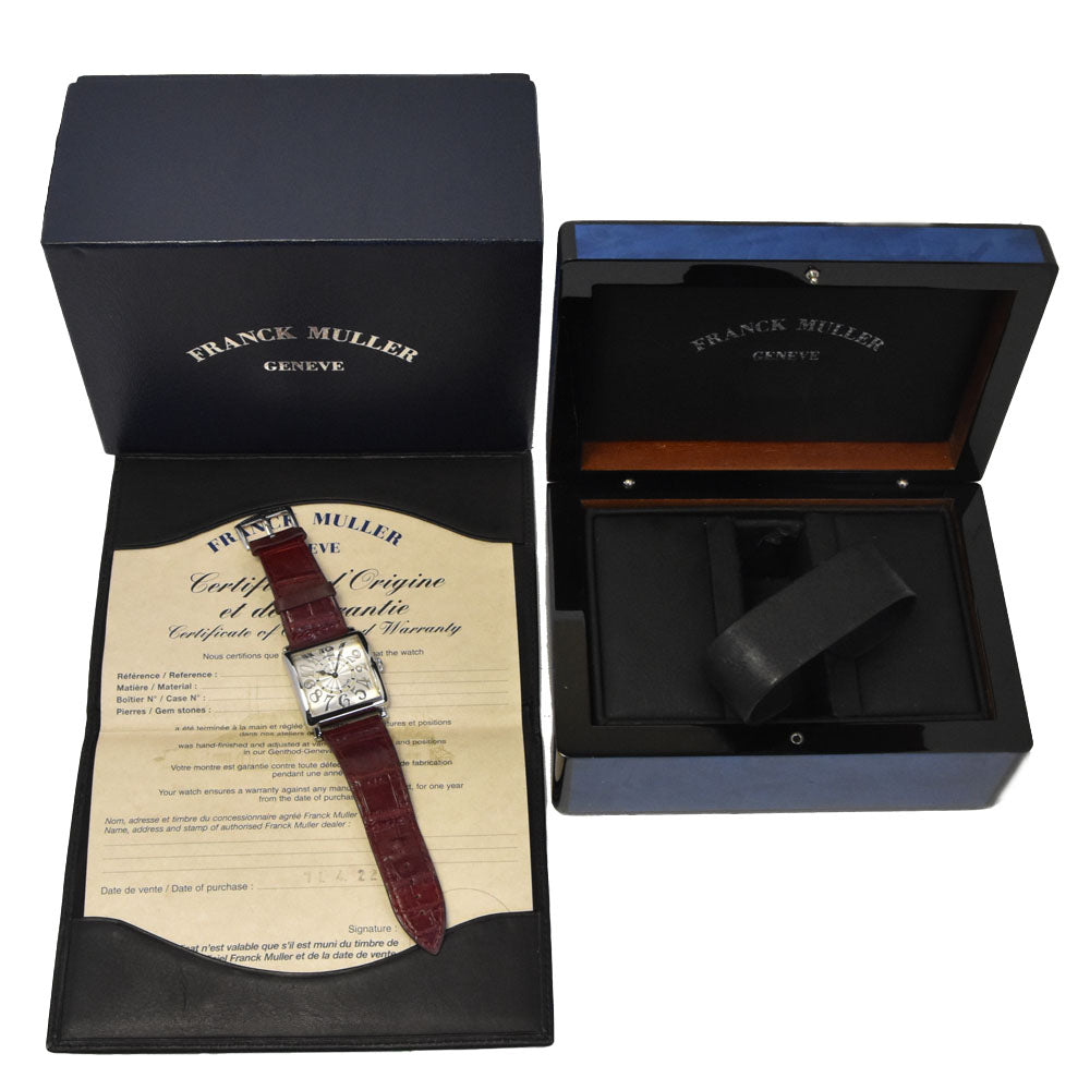 with paper FRANCK MULLER Master square 6002MQZ Silver Dial Quartz Men's
 Watch M#145628