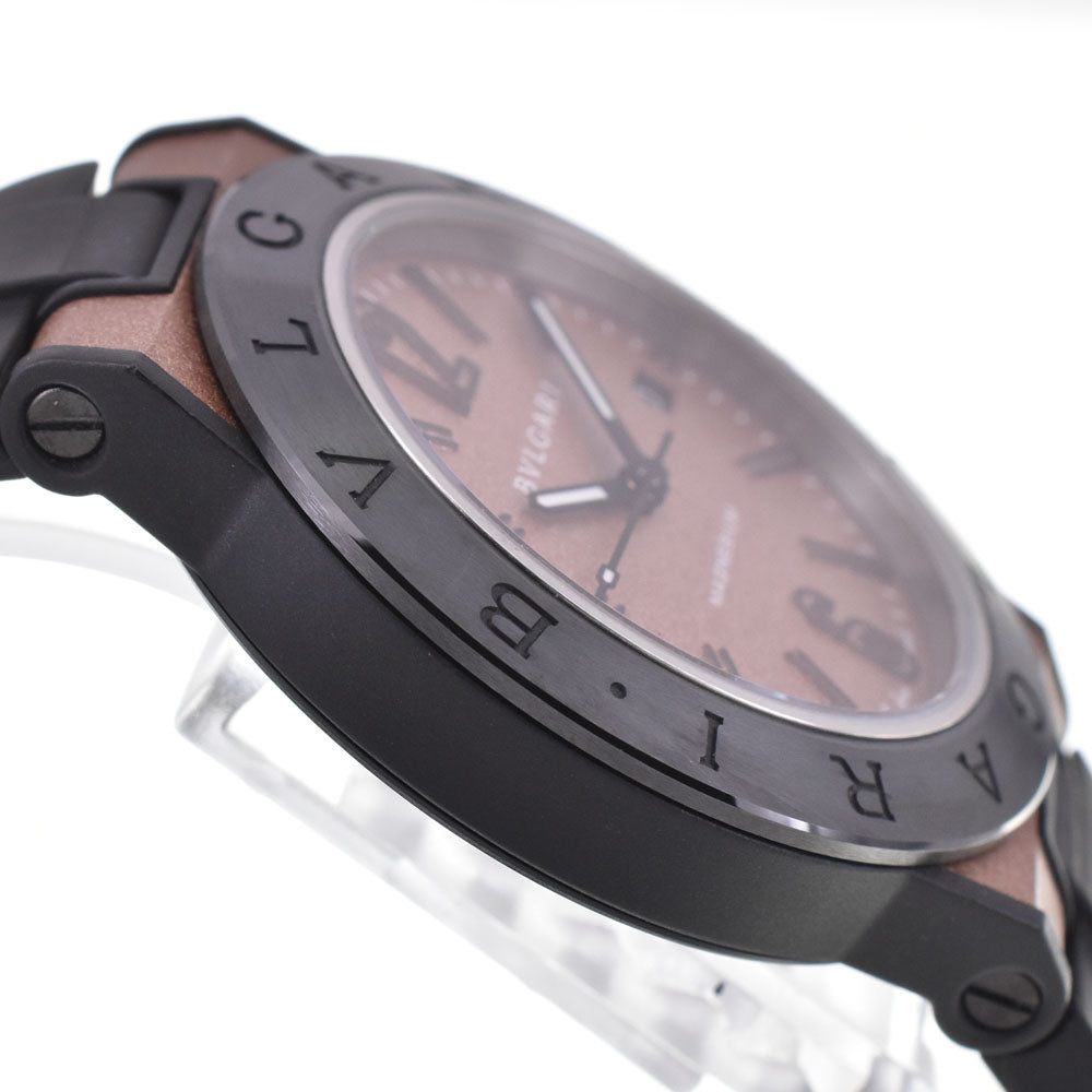 with paper BVLGARI Diagono Magnesium DG41SMC Brown Dial Automatic Men's
 Watch M#145630