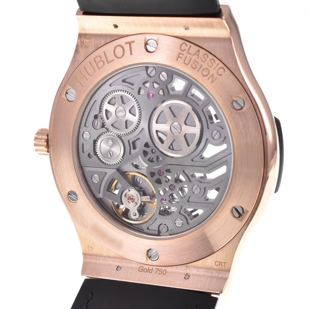 with paper HUBLOT Lasik Fusion Classico Ultra Thin Skeleton 515.OX.0180.LR black Dial Hand Winding Men's
 Watch O#145633