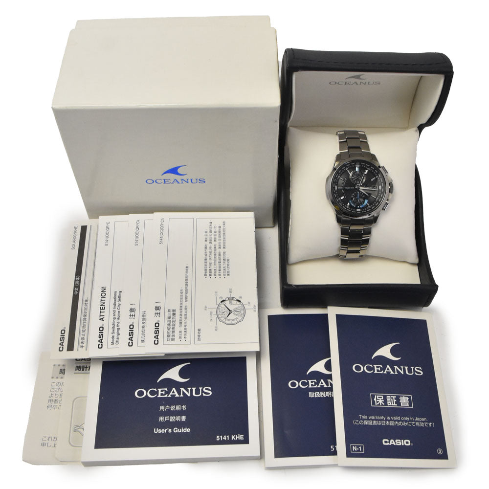 with paper CASIO Oceanus OCW-T1010 black Dial Radio Sync Solar Men's
 Watch N#145670