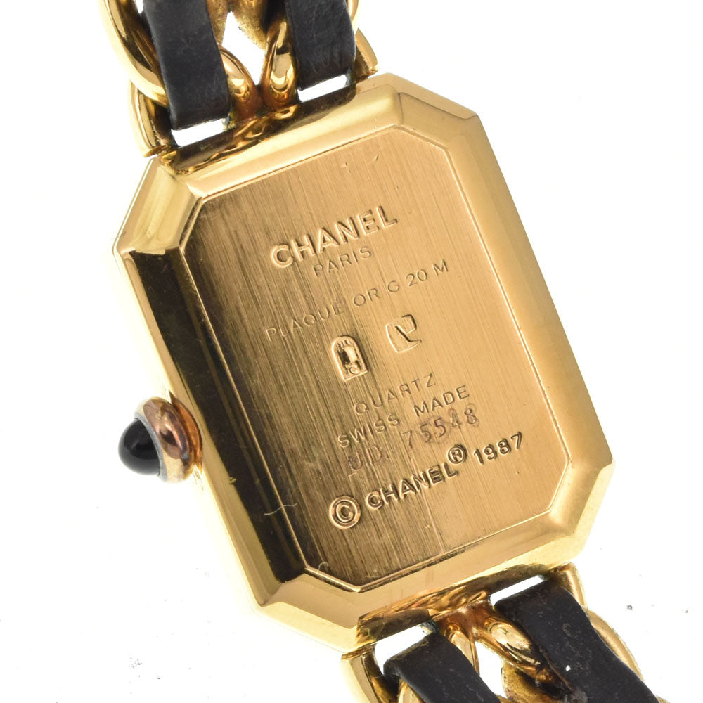 CHANEL Premiere Gold Plated / Leather black Dial Quartz Ladies
 Watch M#145710