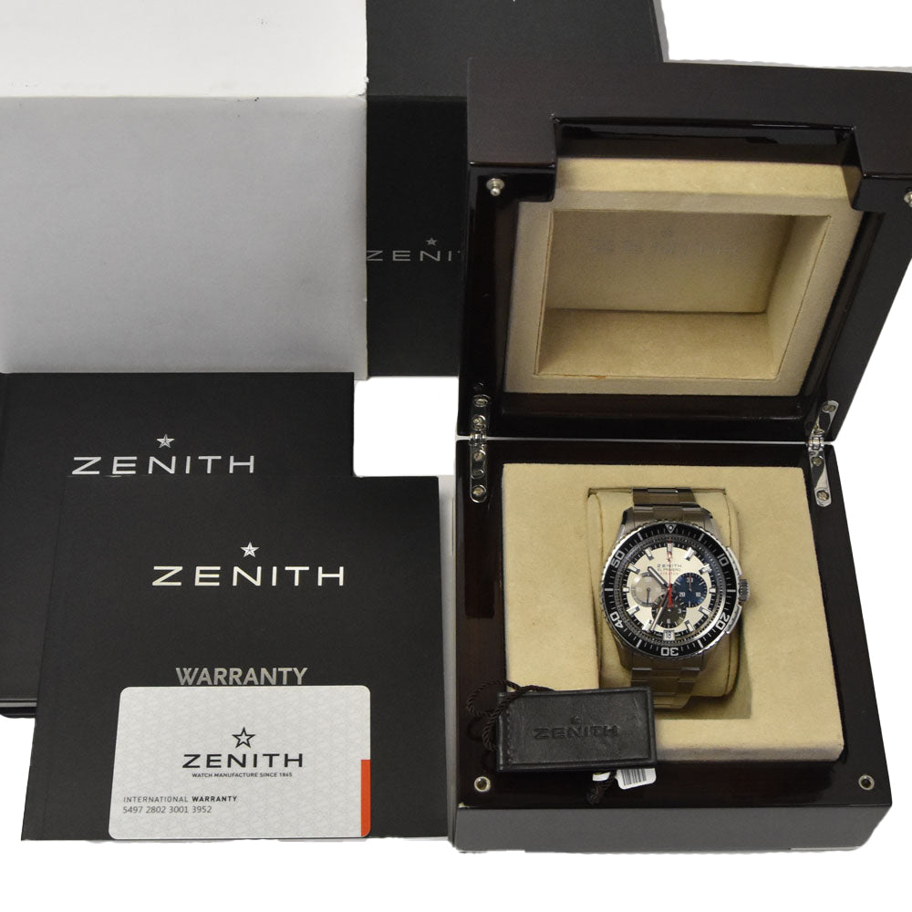 with paper ZENITH El Primero Stratos Flyback 03.2066.405 Silver Dial Automatic Men's
 Watch M#145711