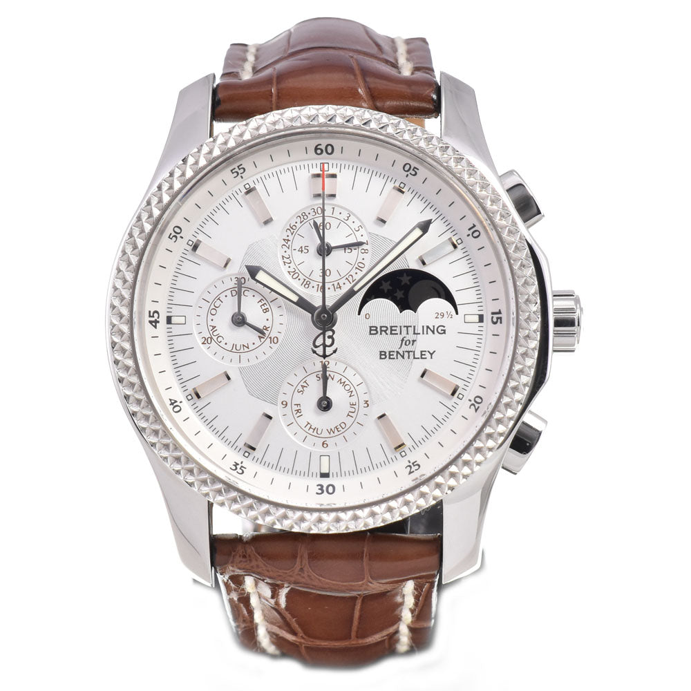 with paper BREITLING Bentley Mark VI Complications P19362 Chronograph Platinum Bezel Silver Dial Automatic Men's
 Watch N#145725