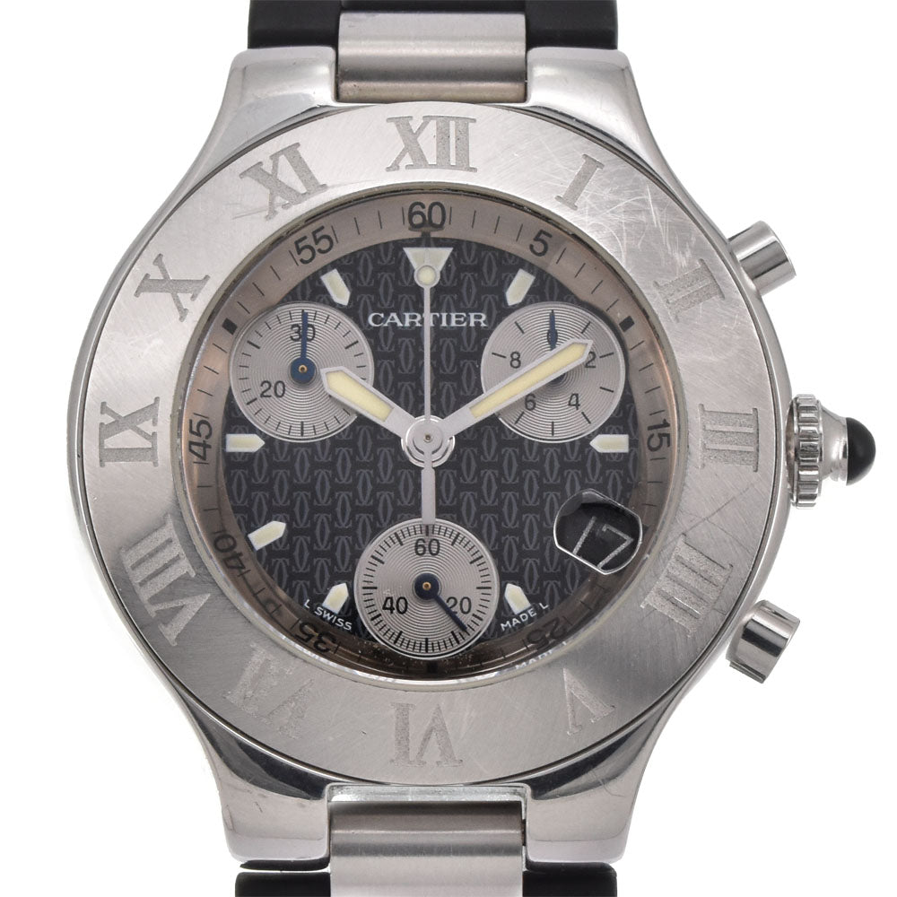 CARTIER CHRONOSCAPH21 W10125U2 Chronograph Date Black / Silver Dial Quartz Men's
 Watch M#145731