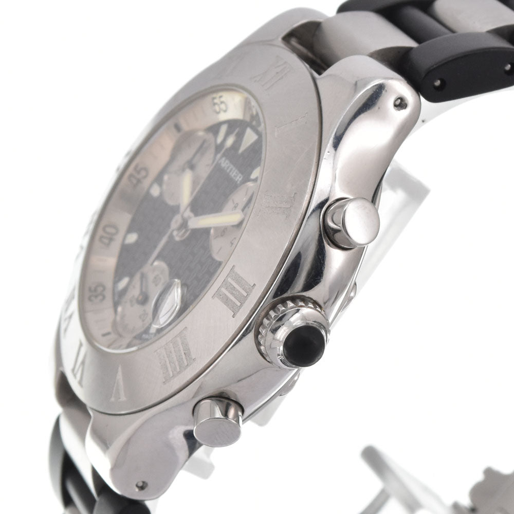 CARTIER CHRONOSCAPH21 W10125U2 Chronograph Date Black / Silver Dial Quartz Men's
 Watch M#145731