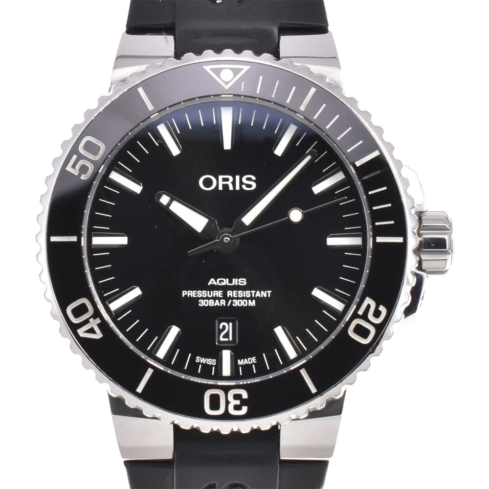with paper ORIS Aquis Date 01 733 7730 4134 black Dial Automatic Men's
 Watch N#145760
