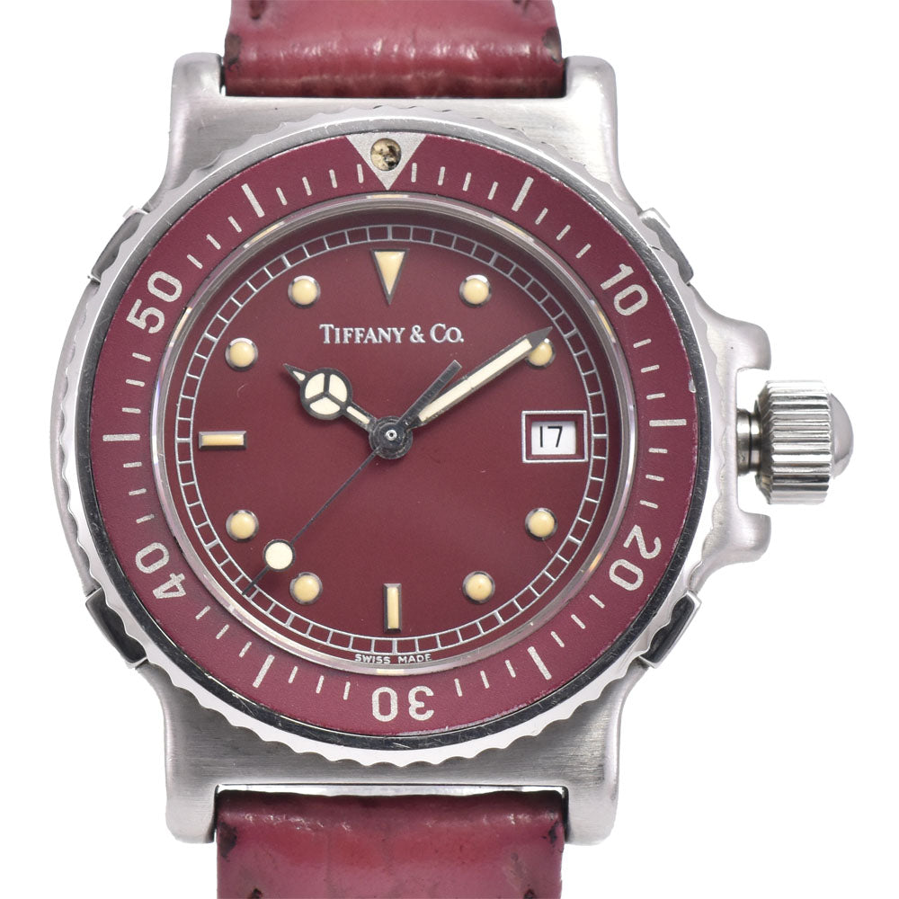 TIFFANY&Co. Diver watch L0710 wine-red Dial Quartz Ladies
 Watch D#145761