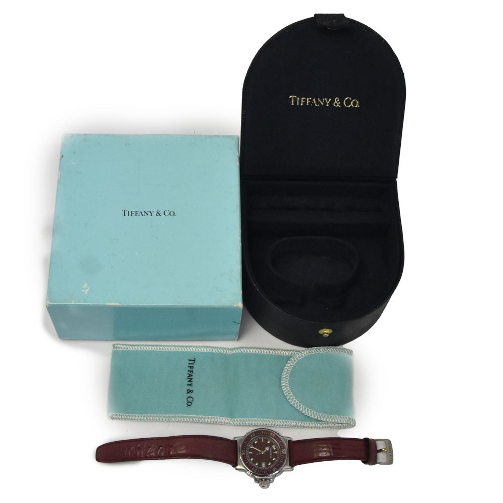 TIFFANY&Co. Diver watch L0710 wine-red Dial Quartz Ladies
 Watch D#145761