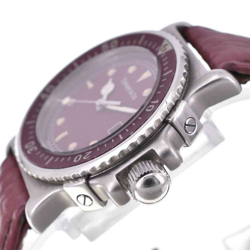 TIFFANY&Co. Diver watch L0710 wine-red Dial Quartz Ladies
 Watch D#145761