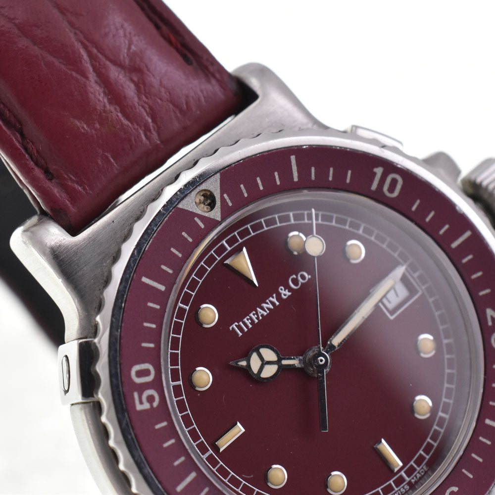 TIFFANY&Co. Diver watch L0710 wine-red Dial Quartz Ladies
 Watch D#145761