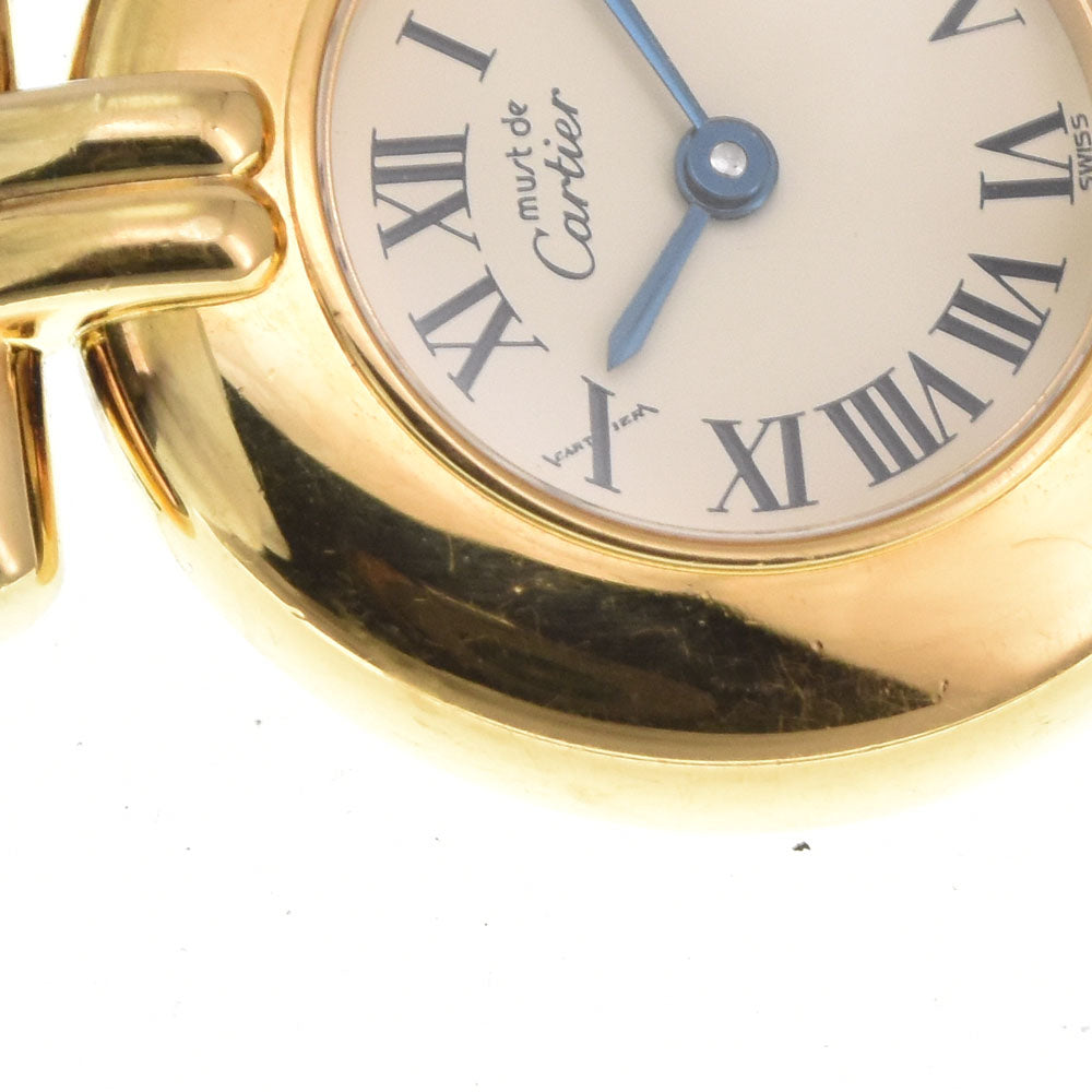 CARTIER Must Collize Vermeil 590002 SV925 (Gold Plated) / Leather Ivory Dial Quartz Ladies
 Watch M#145763