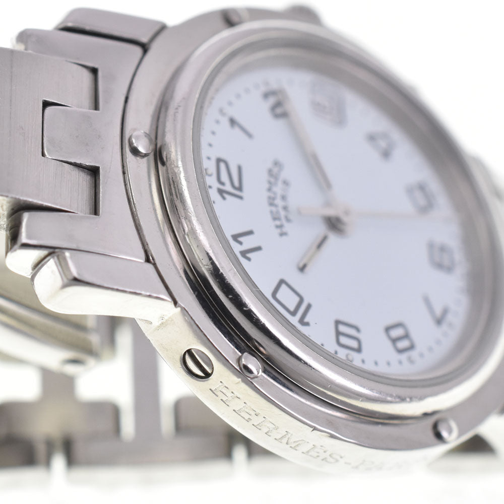 HERMES Clipper CL4.210 D buckle white Dial Quartz Ladies
 Watch N#145777
