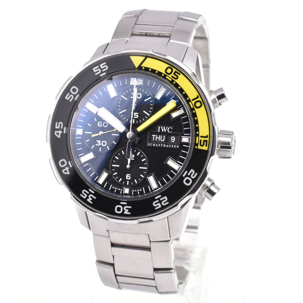 with paper IWC SCHAFFHAUSEN Aqua timer IW376711 Chronograph black Dial Automatic Men's
 Watch E#145809