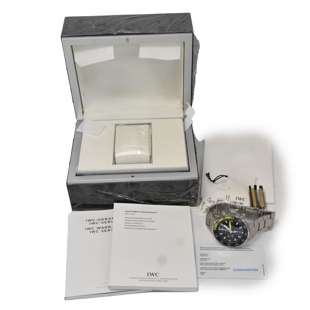 with paper IWC SCHAFFHAUSEN Aqua timer IW376711 Chronograph black Dial Automatic Men's
 Watch E#145809