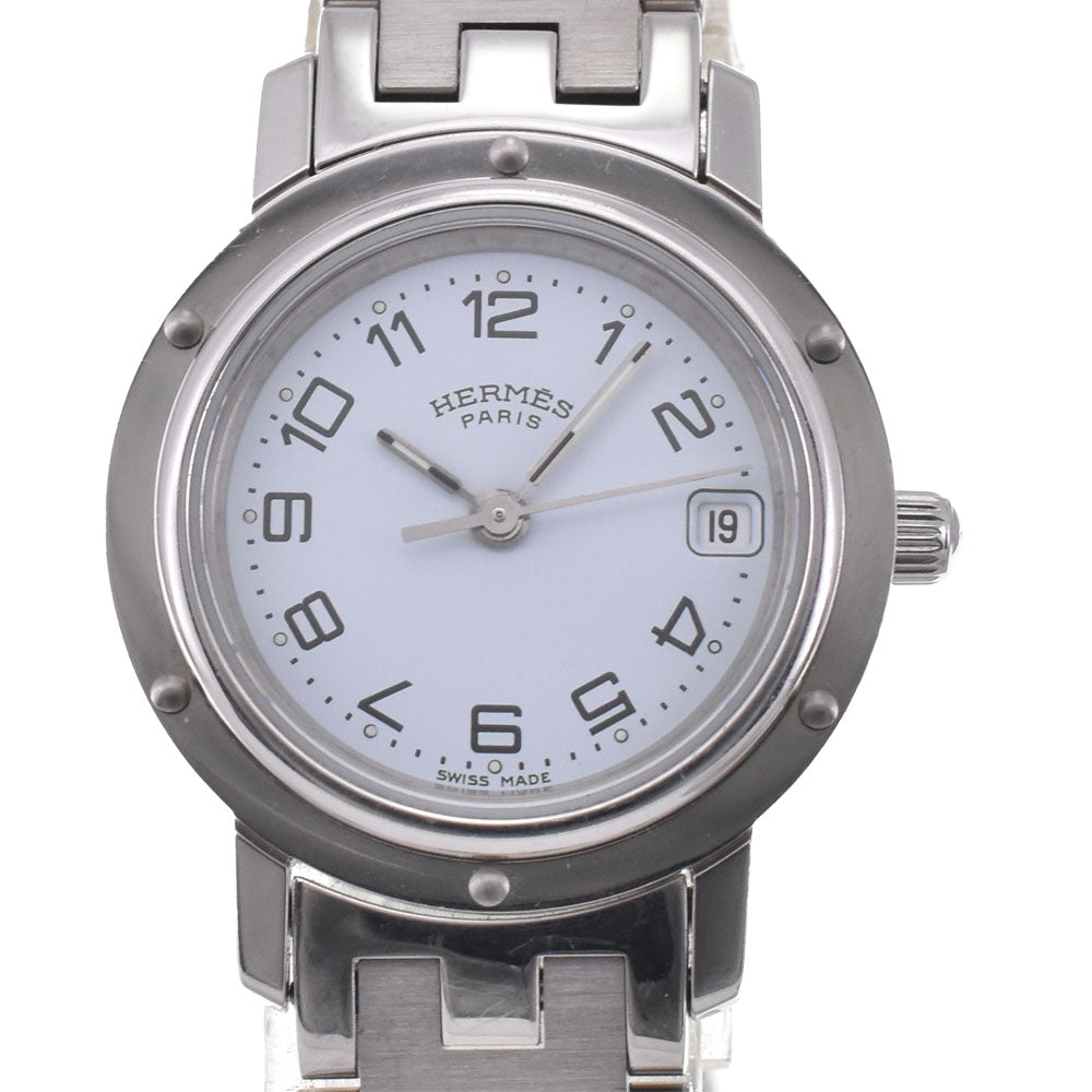 HERMES Clipper CL4.210 D buckle white Dial Quartz Ladies
 Watch O#145817